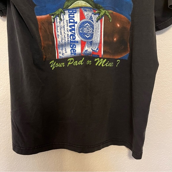 BUD Budweiser Frog Your Pad or Mine Vintage Black T-Shirt for Men Size XL - Picture 10 of 12